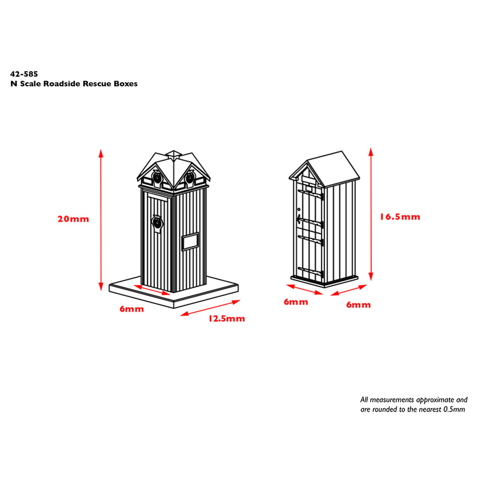 42-585 Graham Farish Scenecraft Roadside Rescue Phone Boxes