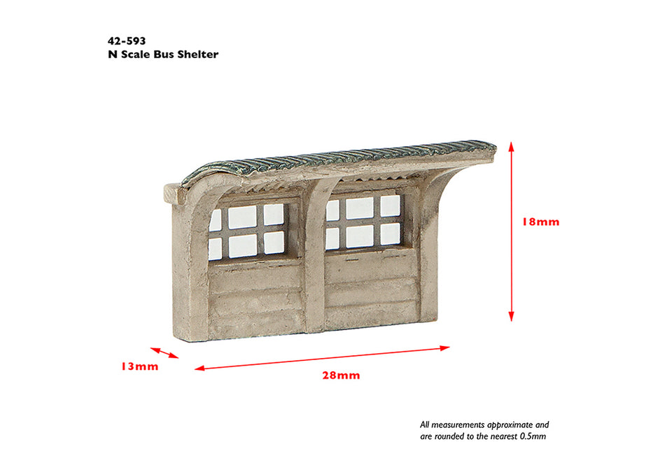 42-593 Graham Farish Scenecraft Concrete Bus Shelter