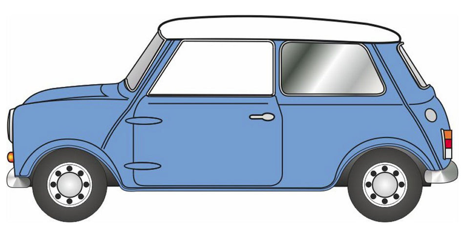 43MIN024 Oxford Diecast Austin Cooper S Mini Island Blue/Snowber
