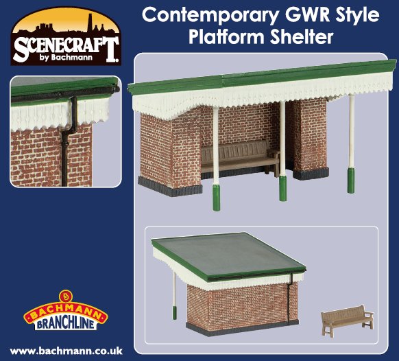 44-001X Bachmann Scenecraft Contemporary GWR Style Shelter