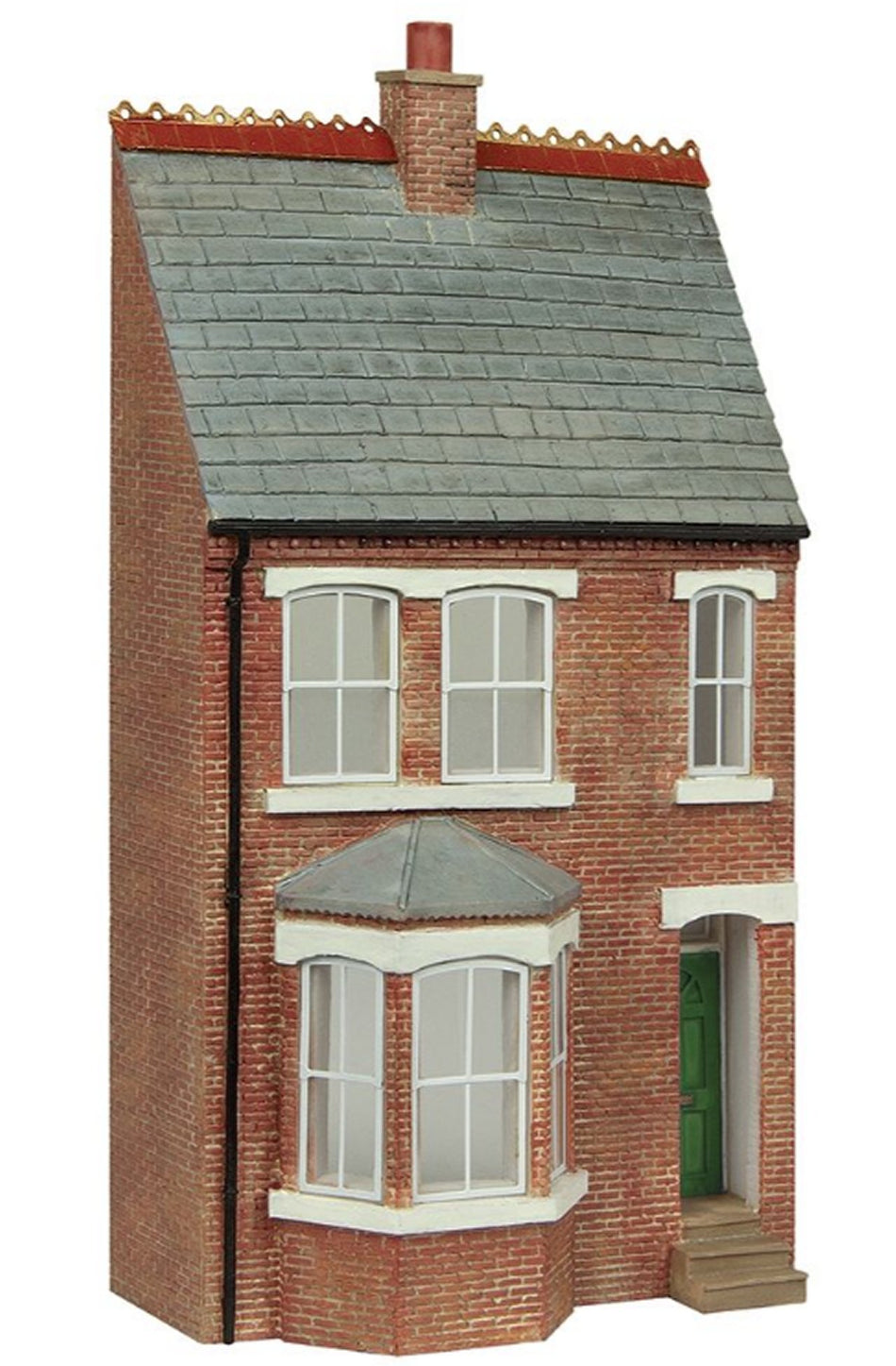 44-0213G Bachmann Scenecraft Low Relief Left Bay Terrace Green