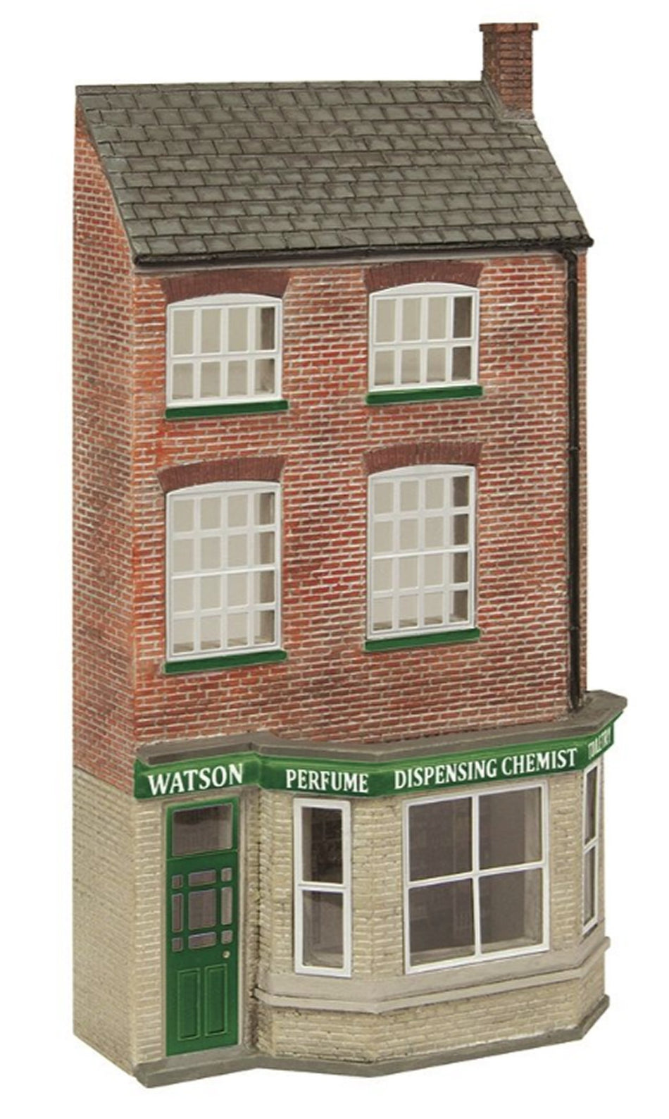 44-0221G Bachmann Scenecraft Low Relief Dispensing Chemist Green