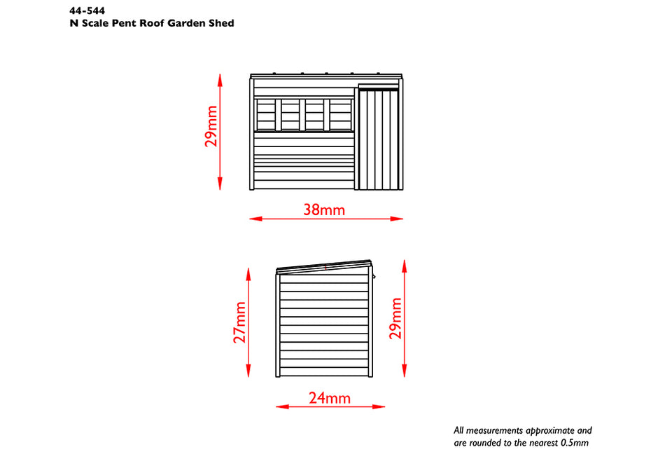 44-544 Bachmann Scenecraft Pent Roof Garden Shed