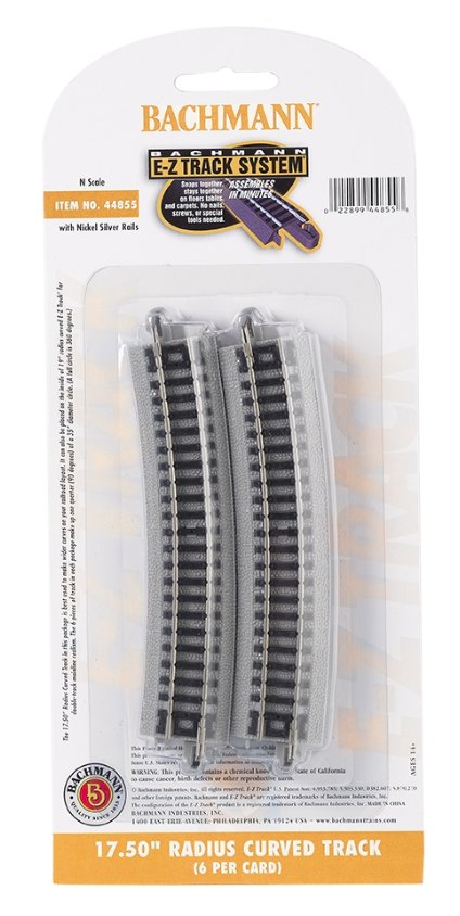 44855 Bachmann Nickel Silver 17.50in. Radius Curved Track