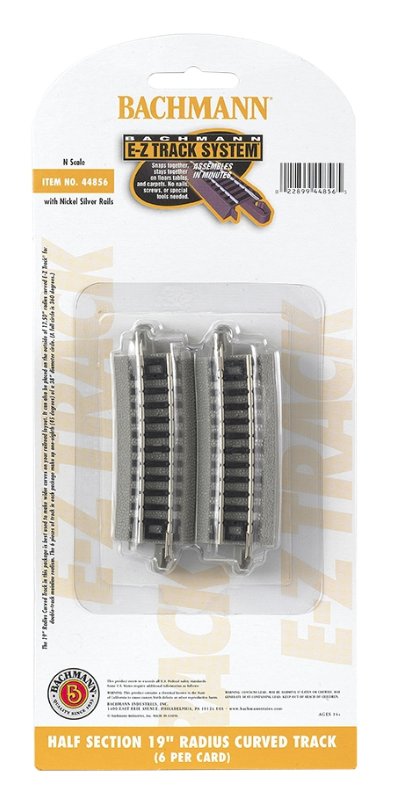 44856 Bachmann Nickel Silver 19in. Radius Curved Track