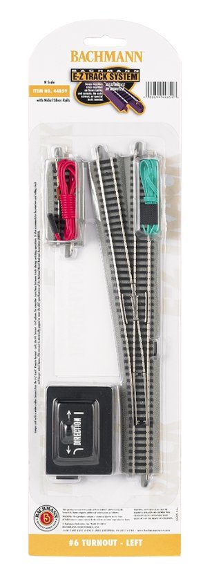 44859 Bachmann 6 Turnout Left (1 Card).