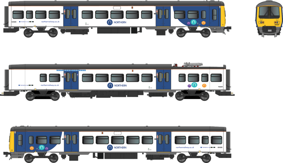 4D-323-006S Dapol Class 323 3 Car EMU - 323225 Northern New