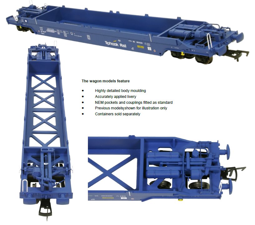 4F-048-001 Dapol KQA/KTA Container Wagon Tiphook Blue 4907 033 1