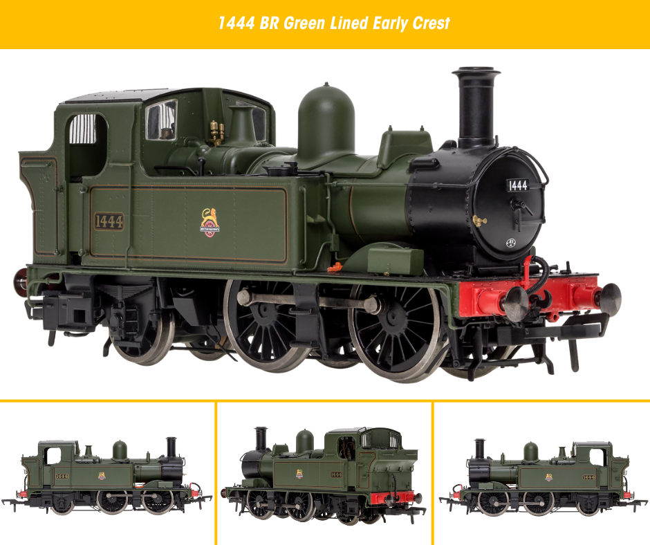 4S-006-021S Dapol 14XX Steam Loco - 1444 - BR Lined Green