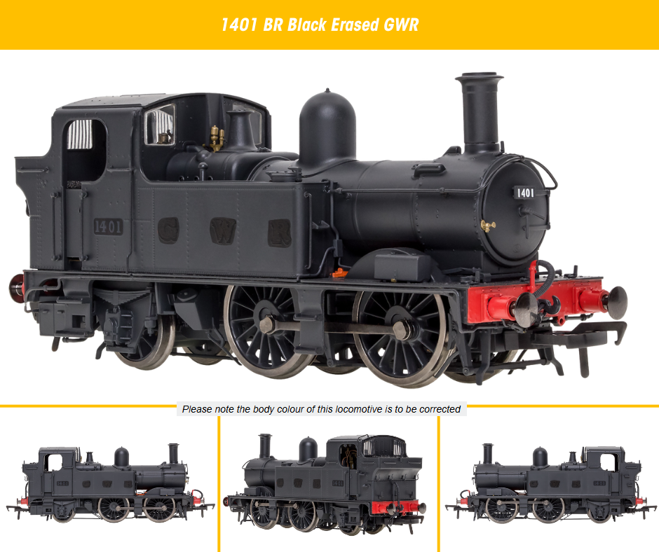 4S-006-023D Dapol 14XX Steam Loco - 1401 - BR Black GWR