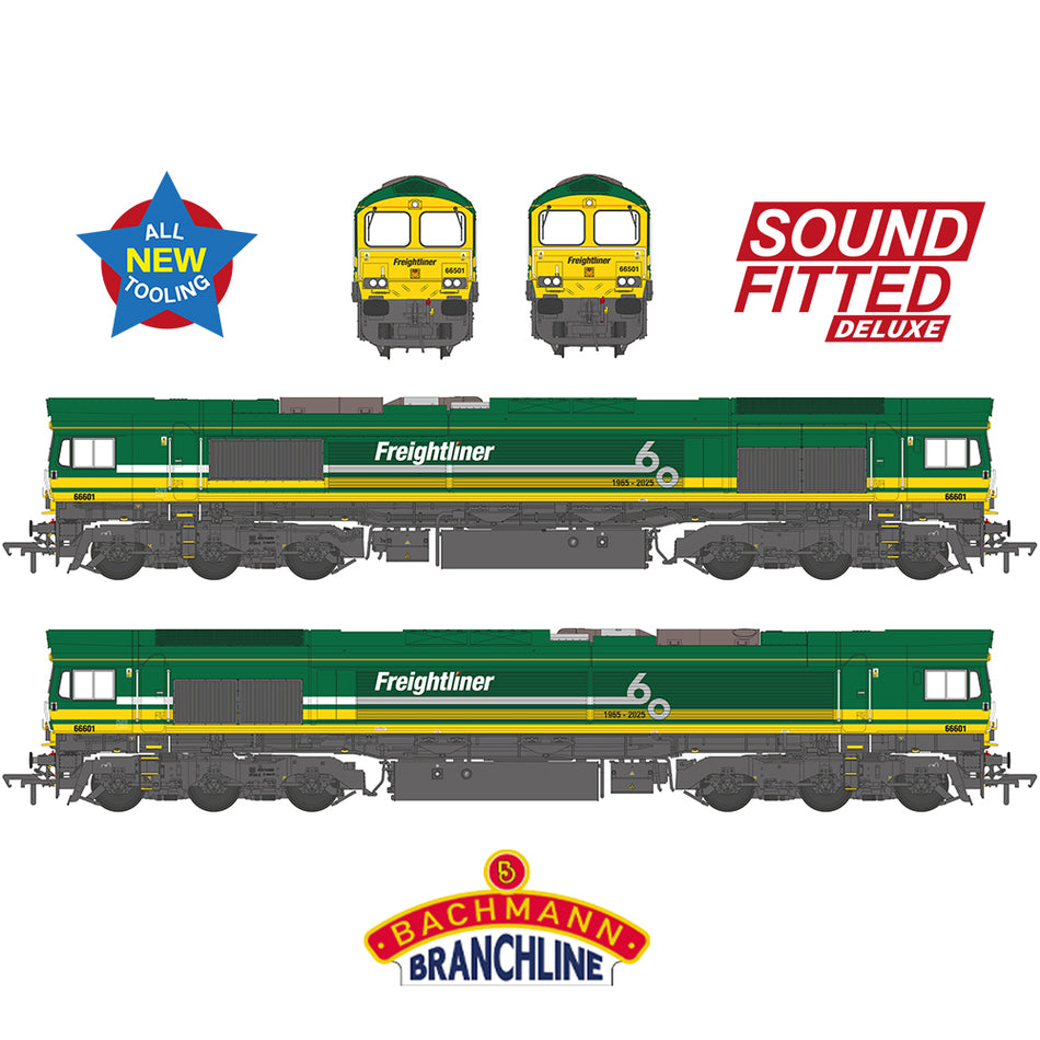50-012SFX Bachmann Class 66/6 66601 Freightliner 60 1965-2025