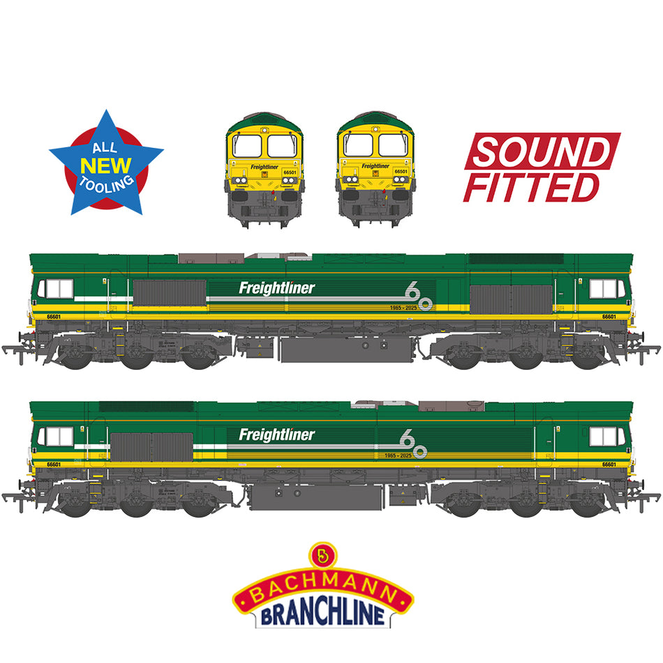 50-012SF Bachmann Class 66/6 66601 Freightliner 60 1965-2025