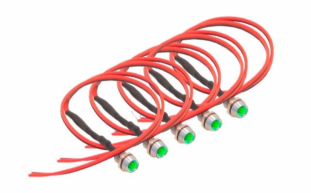 LED-GRCP DCC Concepts Chrome Mounted Panel 6x Pre-wired Green