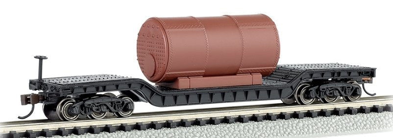 71395 Bachmann 52ft. Center Depressed Flat Car With Boiler