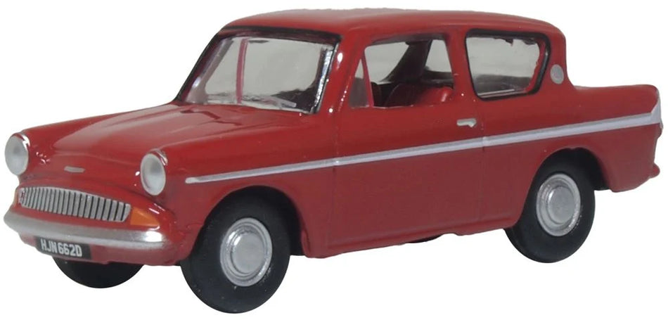 76105012 Oxford Diecast Ford Anglia Monaco Red
