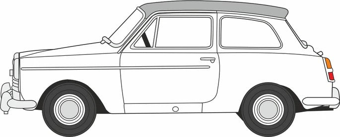 OD76AA009 Oxford Diecast Austin A40 MkII Snowberry White/Cumulus