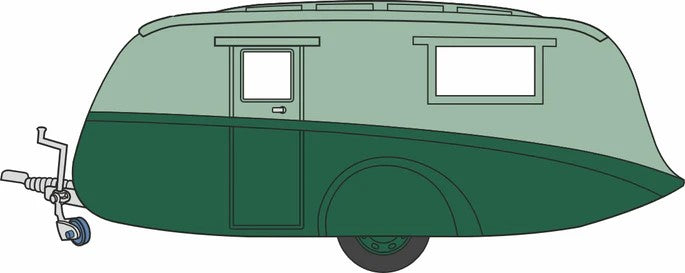 OD76CV004 Oxford Diecast Caravan Two Tone Green