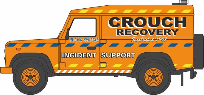 OD76DEF021 Oxford Diecast Land Rover Defender LWB Crouch Recover