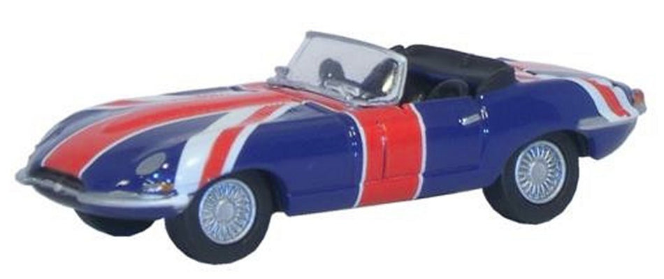 76ETYP005 Oxford Diecast Jaguar E-Type Union Jack-Austin Powers