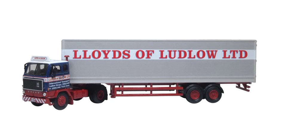 76F88003 Oxford Diecast Volvo F88 40ft Box Trailer Lloyds of Lud