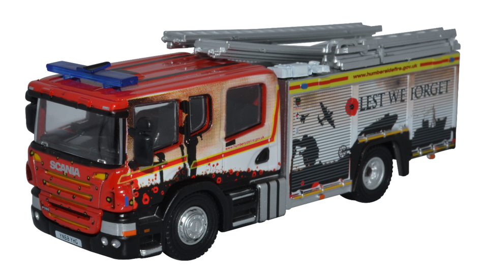 76SFE011 Oxford Diecast Scania CP28 Pump Ladder - Humberside