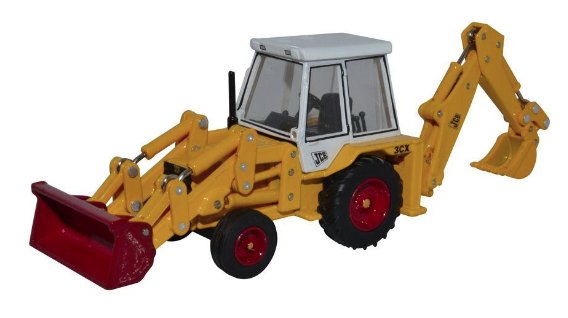 76JCX003 Oxford Diecast JCB 3CX 1980s Backhoe Loader