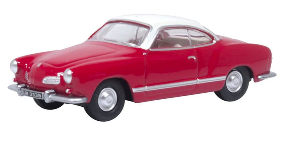 76KG001 Oxford Diecast VW Karmann Ghia Henna Red/Pearl White