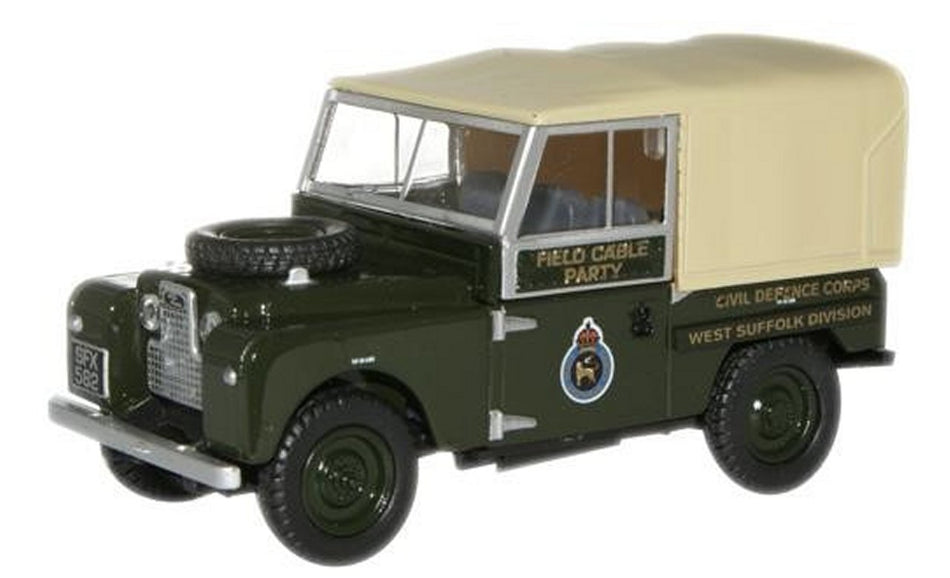 76LAN188008 Oxford Diecast Land Rover Series 1 Civil Defence