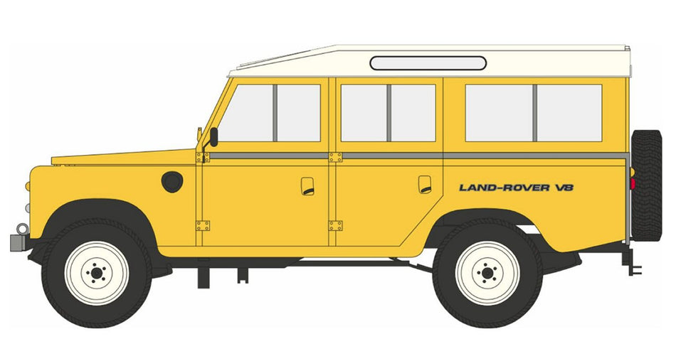 76LRS001 Oxford Diecast Land Rover Stage One V8 Inca Yellow