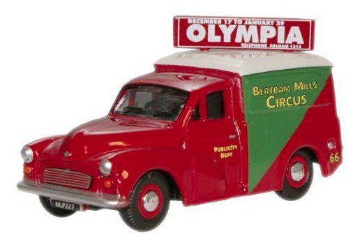 76MM058 Oxford Diecast Morris 1000 Van in Bertram Mills livery