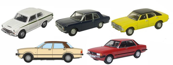 OD76SET82 Oxford Diecast Ford Cortina Set Mk1/2/3/4/5 (5)