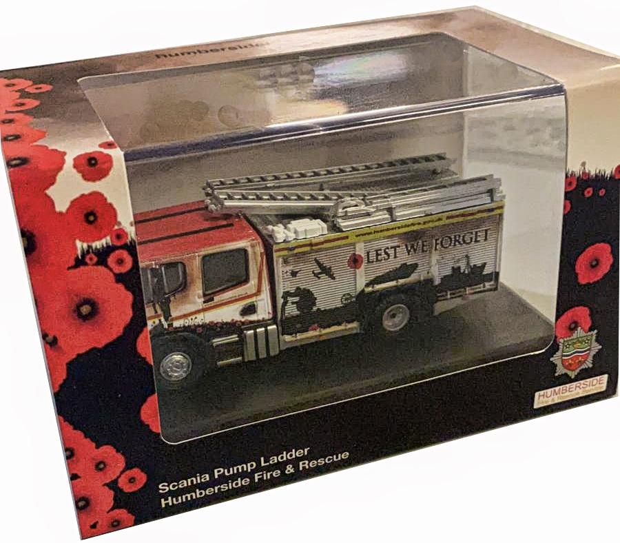 76SFE011 Oxford Diecast Scania CP28 Pump Ladder - Humberside
