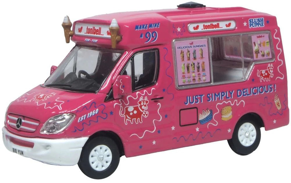 76WM009 Oxford Diecast Mercedes Whitby Mondial Ice Cream Van Ton