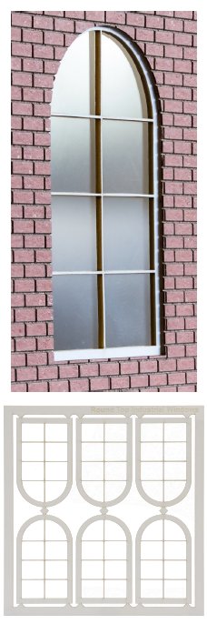 7C-001-002 Dapol Kitmaster 6 x Round Top Industrial Windows