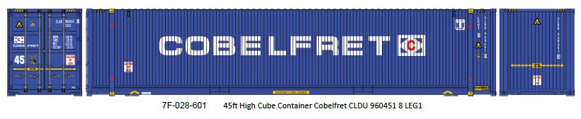 7F-028-601 Dapol 45ft High Cube Container Cobelfret