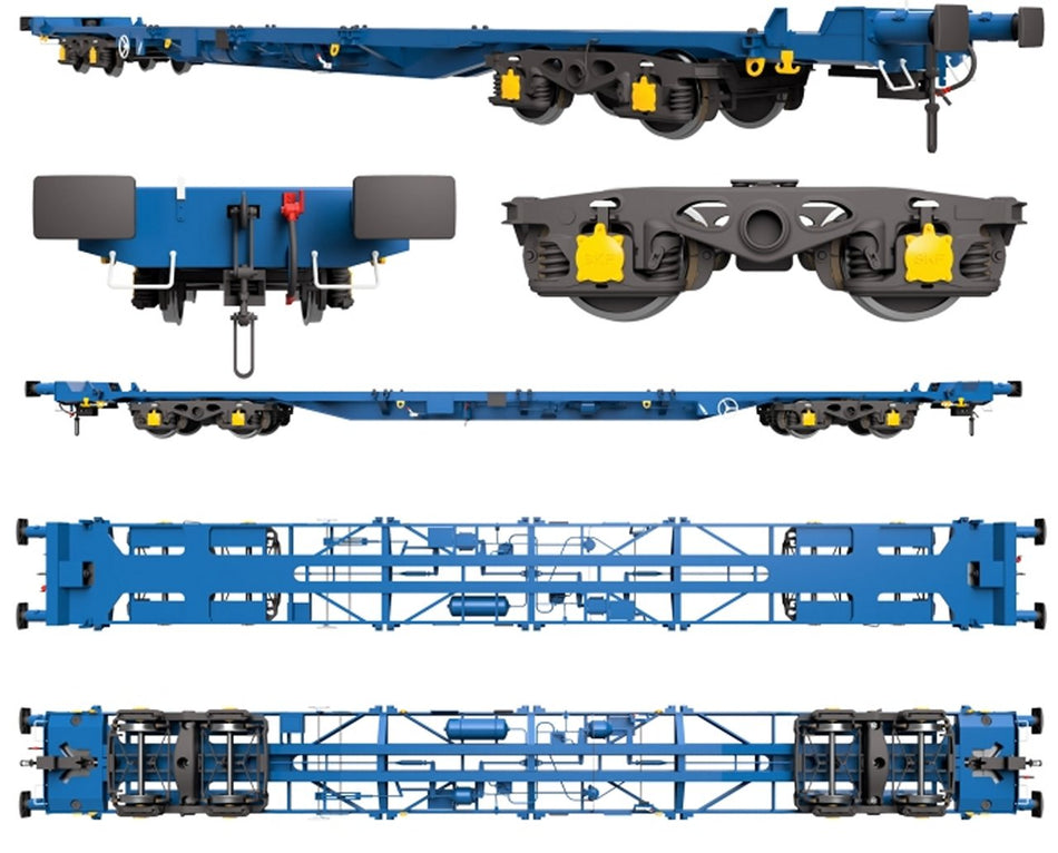 7F-042-030U Dapol PFA Flat Wagon VNH-1 Bogies Tiphook Rail
