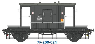 7F-200-024 Dapol BR 20T Brake Van B954989 Grey Distribution CAR