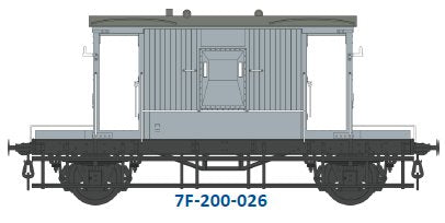 7F-200-026 Dapol BR 20T Brake Van unnumbered Grey