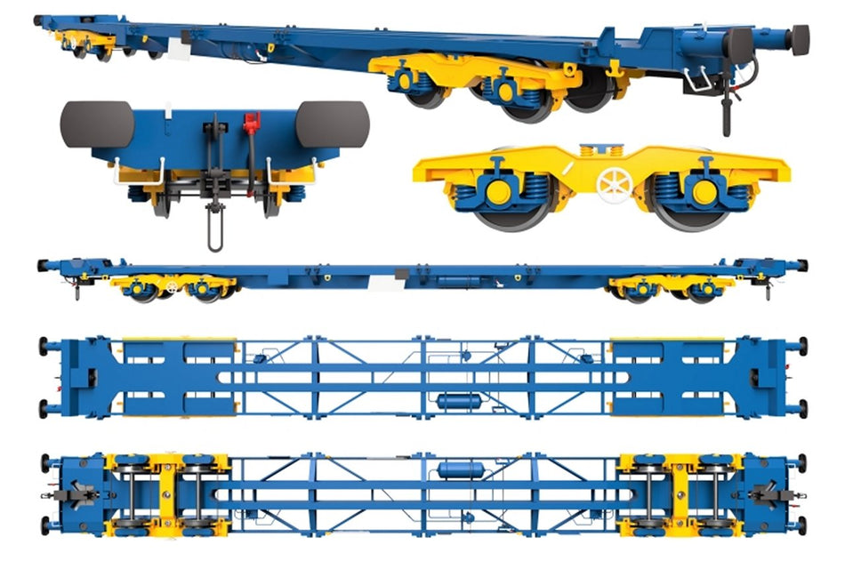 7F-042-020 Dapol KFA Flat Wagon Yellow Bogies Network Rail 93262