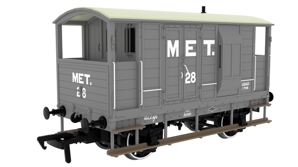 820007 Rapido LSWR/WD 20T Brake Van - No. 28 Metropolitan Grey