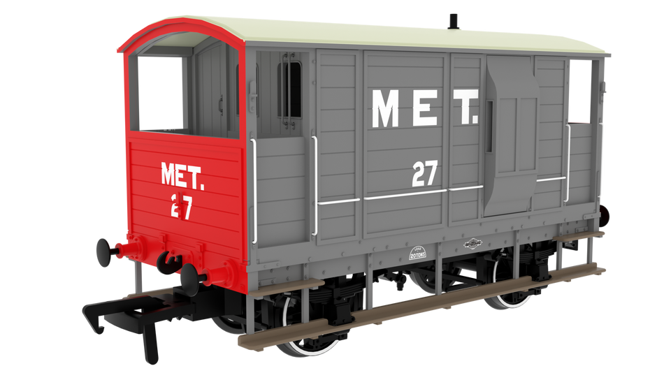 820008 Rapido LSWR/WD 20T Brake Van - No. 27 Metropolitan Grey
