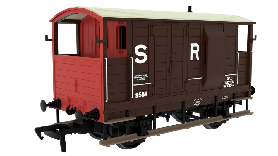 820009 Rapido LSWR/WD 20T Brake Van - No. 55114 SR Brown (pre-36