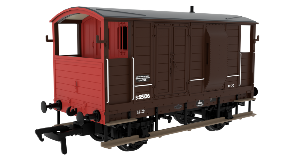 820018 Rapido LSWR/WD 20T Brake Van - No. S55106 BR(S) Brown