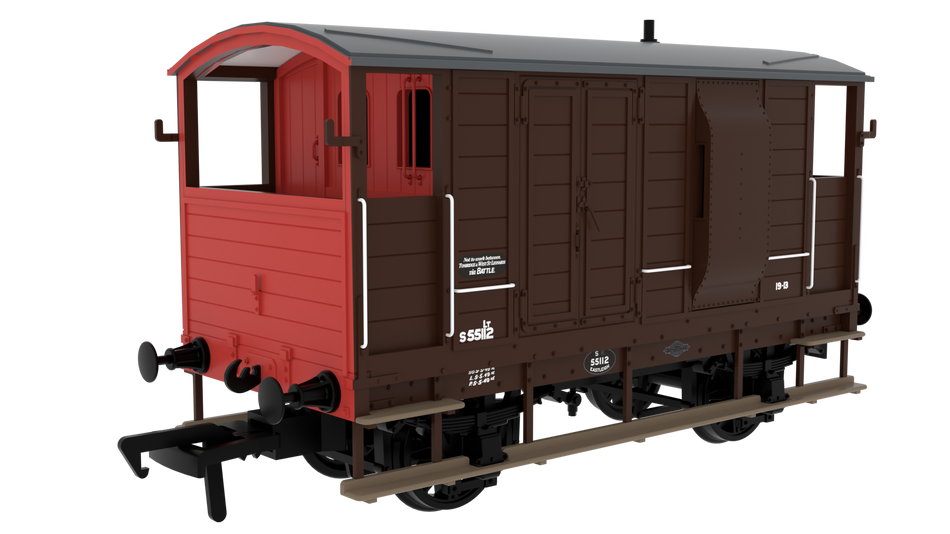 820019 Rapido LSWR/WD 20T Brake Van - No. S55112 BR(S) Brown