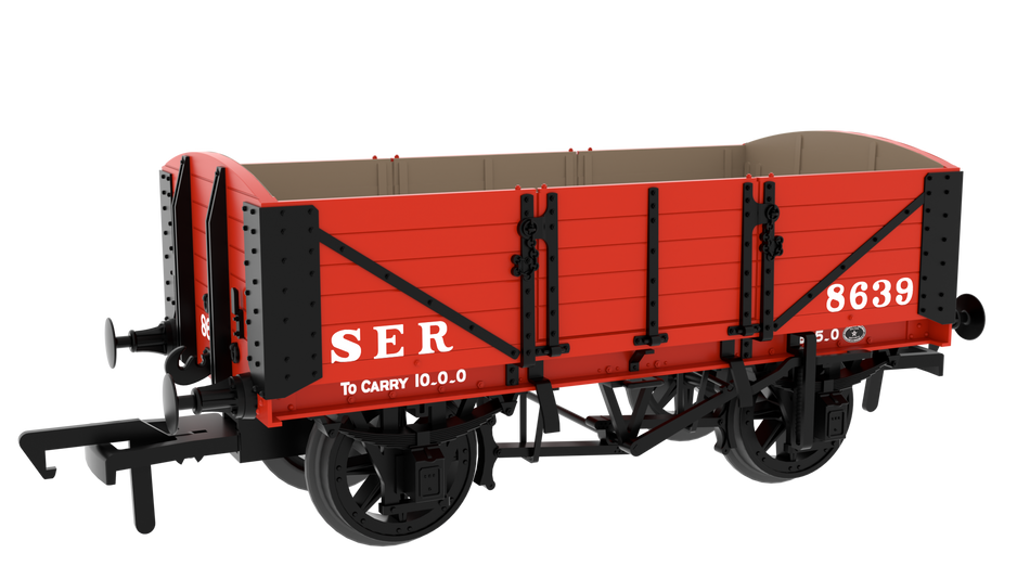 824003 Rapido SER/SECR 5-plank 10 ton open - SER Red No. 8639