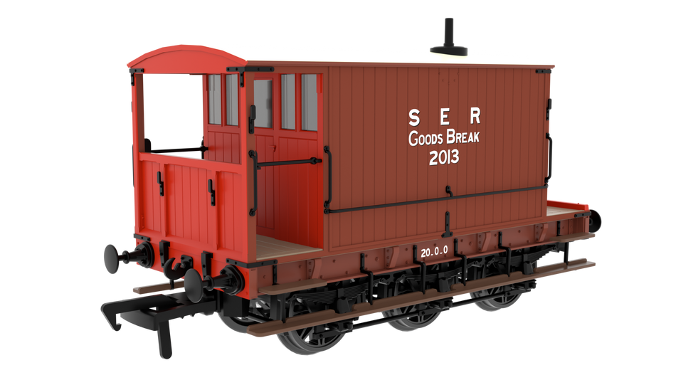 931016 Rapido SECR 6 Wheel Brake Van - No. 2013 - SER Brown