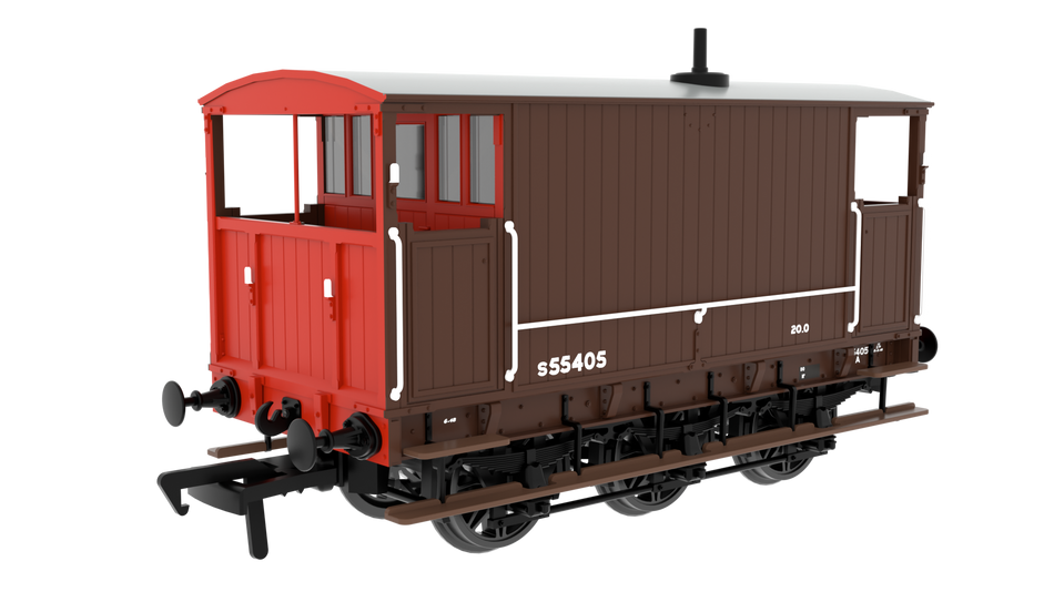 931023 Rapido SECR 6 Wheel Brake Van No. S55405 BR(S) Brown