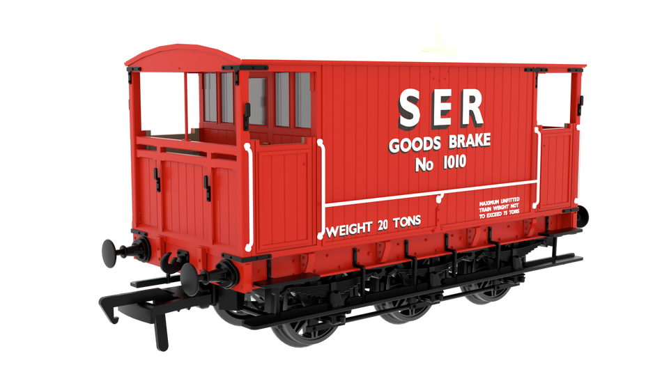 931025 Rapido SECR 6 Wheel Brake Van No. 1010 SER Red K&ESR