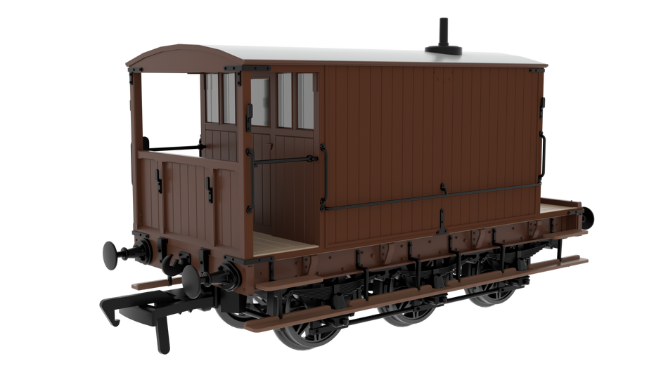 931027 Rapido SECR 6 Wheel Brake Van Plain Brown