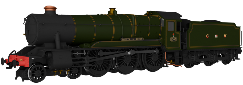 954502 Rapido GWR County No.1005 'County of Devon' G W Lined Gre